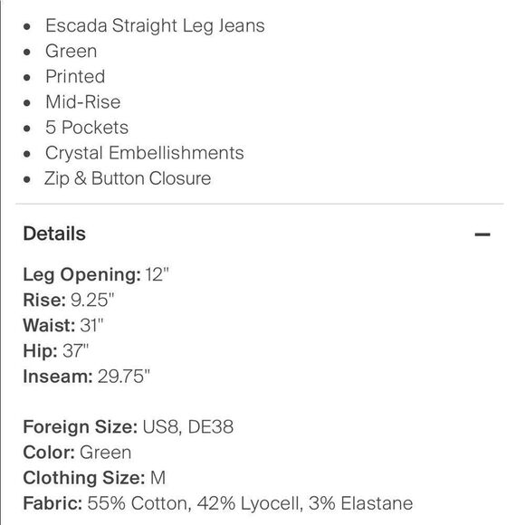 Escada Straight leg Jeans - Picture 6 of 14